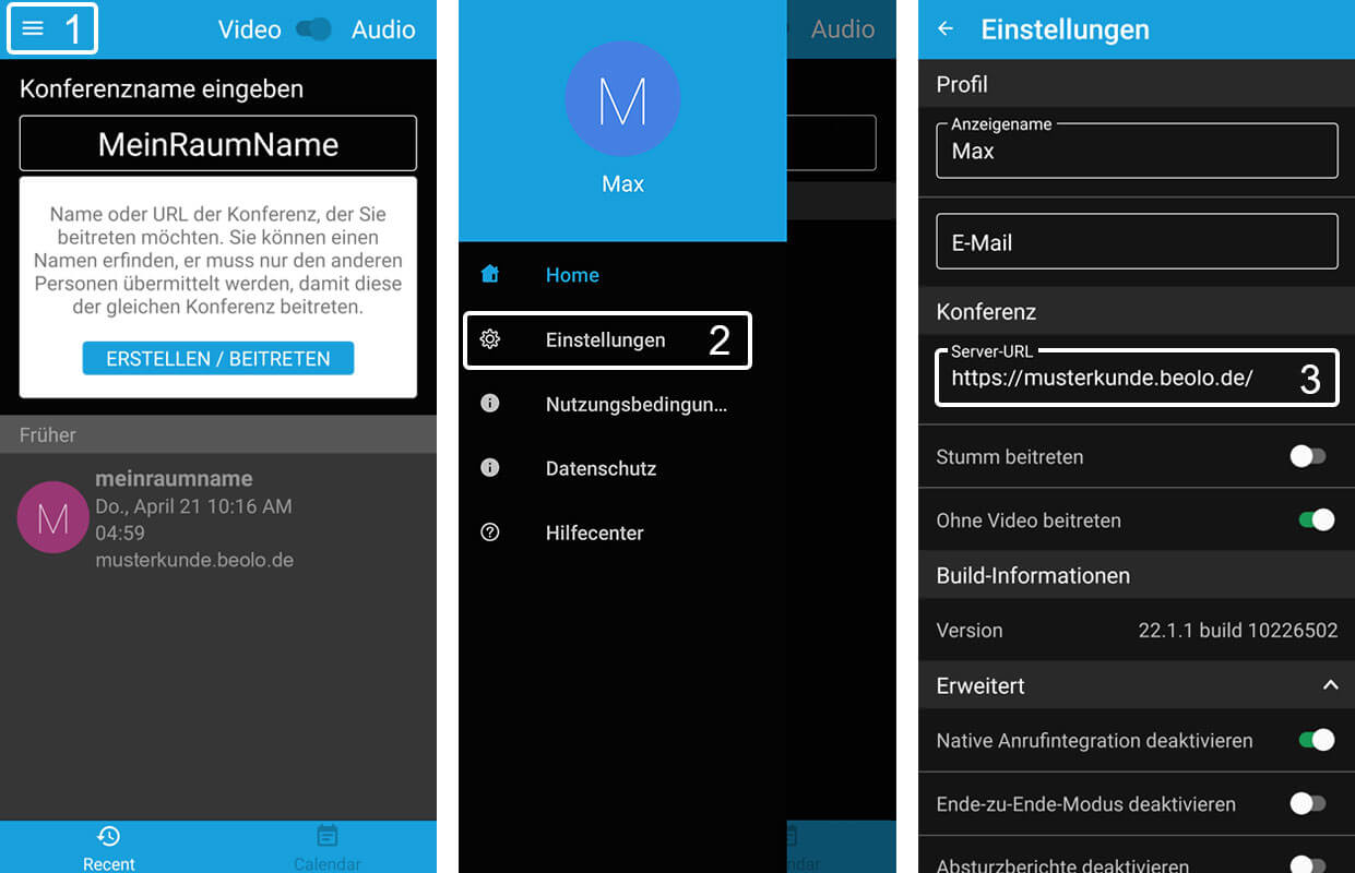 Nutzung per App 2 Jitsi Meet App Nutzung