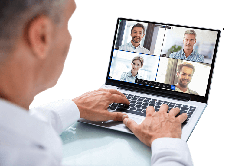 Videokonferenz mit Laptop